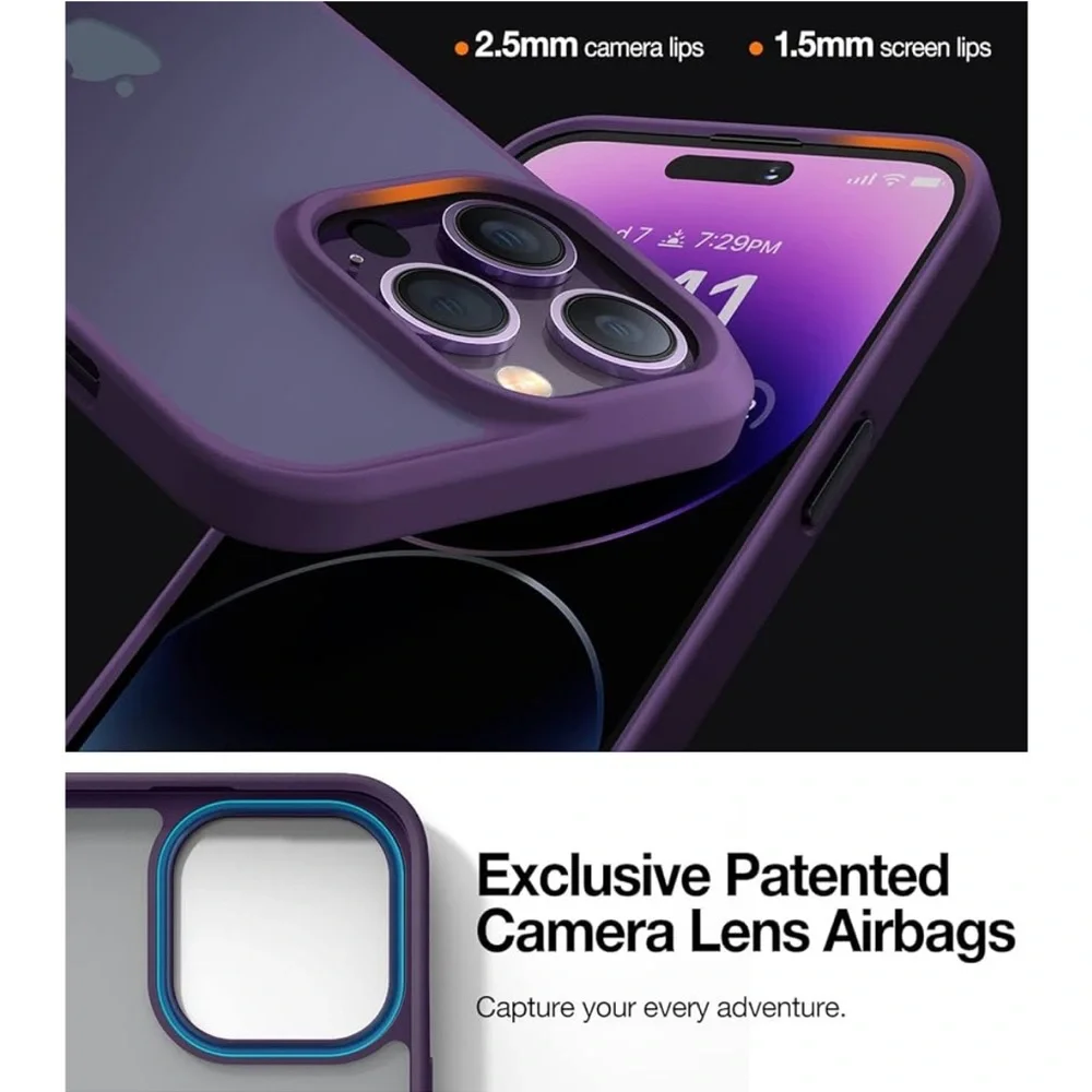 💚 5 for $15! 💚 iPhone 14 Pro Phone Case, Purple, Slim and Durable